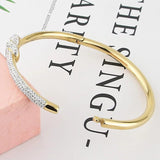 Stainless Steel Crystal Bracelet Casting Knot Bangle For Women