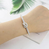 Stainless Steel Crystal Bracelet Casting Knot Bangle For Women