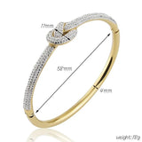 Stainless Steel Crystal Bracelet Casting Knot Bangle For Women