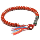 Red Jasper Beads Bracelet Tibetan Lucky Knots Bangle