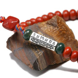 Red Jasper Beads Bracelet Tibetan Lucky Knots Bangle