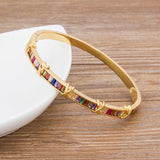 11 Styles Bangle Bracelet Copper Zirconia Cuff Bracelets For Women