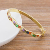 11 Styles Bangle Bracelet Copper Zirconia Cuff Bracelets For Women