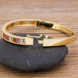 11 Styles Bangle Bracelet Copper Zirconia Cuff Bracelets For Women