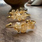 Natural Citrine Quartz Bangle Bracelet Raw Crystal Stone Beads Cuff Jewelry