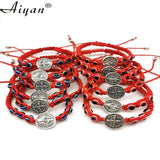 12Pcs Saint Benedict Resin Eyes Bracelets Protection Men Women Prayer