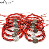 12Pcs Saint Benedict Resin Eyes Bracelets Protection Men Women Prayer