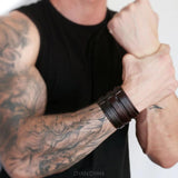 Wide Leather Bracelet Rock Punk Gothic Wristband