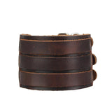 Wide Leather Bracelet Rock Punk Gothic Wristband