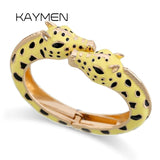 KAYMEN Giraffe Cuff Bracelet Enamel Bangle for Women Girls