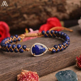 Labradorite Quartz Beads Heart Charms Yoga Bracelet for Women