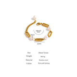 Stainless Steel Chain Bracelet Natural Pearl Jewelry Metal Waterproof