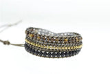 Tiger Eye Stone & Copper Beads 3 Strands Wrap Bracelet