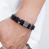Multi-layer Stainless Steel Men's Leather Bracelet