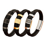 Multi-layer Stainless Steel Men's Leather Bracelet