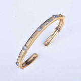 Bracelet Inlay Cubic Zircon Wire Drawing Two Jewelry For Women