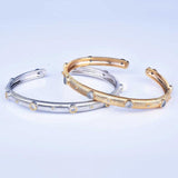 Bracelet Inlay Cubic Zircon Wire Drawing Two Jewelry For Women