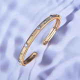 Bracelet Inlay Cubic Zircon Wire Drawing Two Jewelry For Women