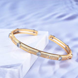 Bracelet Inlay Cubic Zircon Wire Drawing Two Jewelry For Women