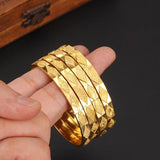 4pcs 24k Bangle for Women Dubai Bride Wedding Ethiopian Bracelet