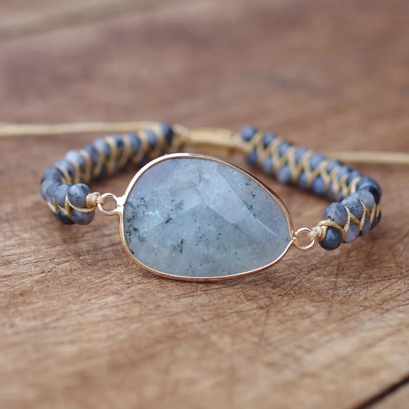 Labradorite Boho Friendship Bracelet String Bangle