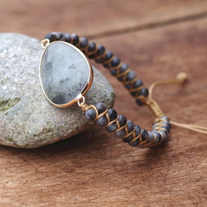 Labradorite Boho Friendship Bracelet String Bangle