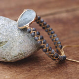 Labradorite Boho Friendship Bracelet String Bangle