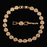 Purple Cubic Zirconia Stone Charm Link Bracelet Wedding Jewelry