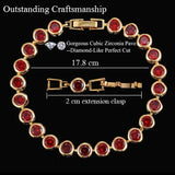 Purple Cubic Zirconia Stone Charm Link Bracelet Wedding Jewelry