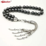 Men's Hematite Tasbih with Metal Tassel - 33 66 99 Beads