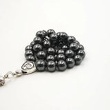 Men's Hematite Tasbih with Metal Tassel - 33 66 99 Beads