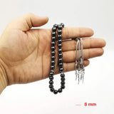 Men's Hematite Tasbih with Metal Tassel - 33 66 99 Beads