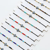 12pcs Hematite Cross Charm Bracelets Set Women