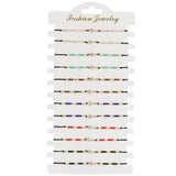 12pcs Hematite Cross Charm Bracelets Set Women