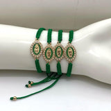 12 Pcs Jusus Green Father Bracelet Adjustable Handmade Anklet Gift