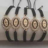 12 Pcs Jusus Green Father Bracelet Adjustable Handmade Anklet Gift
