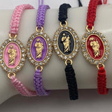 12 Pcs Jusus Green Father Bracelet Adjustable Handmade Anklet Gift