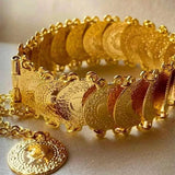Ottoman Totem Chain Bracelet Coin Cuff Bangles for Bridal Ethnic Bijoux
