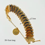 Ottoman Totem Chain Bracelet Coin Cuff Bangles for Bridal Ethnic Bijoux