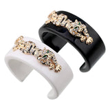 Animal Style Tiger Resin Cuff Bracelet Enamel Statement for Women