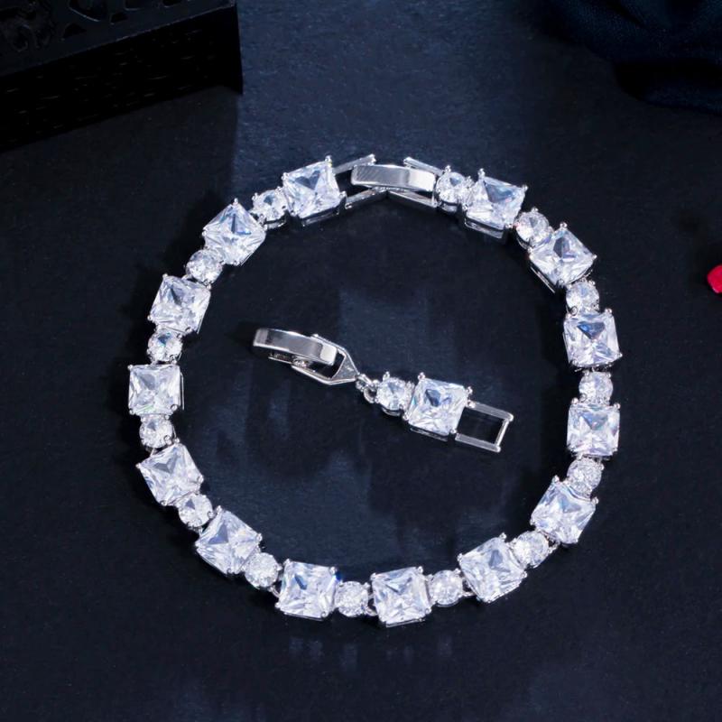 ThreeGraces Yellow CZ Geometric Bracelet for Women