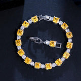 ThreeGraces Yellow CZ Geometric Bracelet for Women