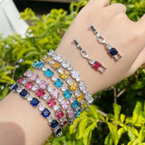 ThreeGraces Yellow CZ Geometric Bracelet for Women
