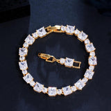 ThreeGraces Yellow CZ Geometric Bracelet for Women