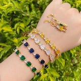 ThreeGraces Yellow CZ Geometric Bracelet for Women