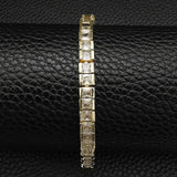 Princess Cut Zircon Stone Silver Bangle for Women Wedding Jewelry
