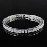 Princess Cut Zircon Stone Silver Bangle for Women Wedding Jewelry