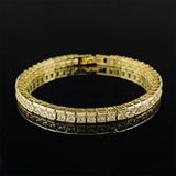 Princess Cut Zircon Stone Silver Bangle for Women Wedding Jewelry