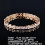 Princess Cut Zircon Stone Silver Bangle for Women Wedding Jewelry