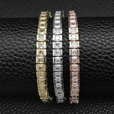 Princess Cut Zircon Stone Silver Bangle for Women Wedding Jewelry